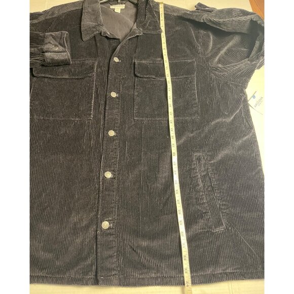 Arizona Mens Corduroy Long Sleeve Shirt Jacket 3XL Black Big & Tall 100% Cotton - Picture 13 of 15
